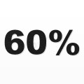 60% scritta in polistirolo - Arial - Nero - Senza base