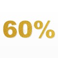 60% scritta in polistirolo - Arial - Oro - Senza base
