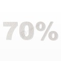 70% scritta in polistirolo - Arial - Bianco - Senza base