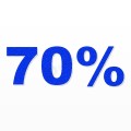 70% scritta in polistirolo - Arial - Blu - Senza base