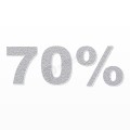 70% scritta in polistirolo - Arial - Argento - Senza base