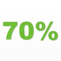 70% scritta in polistirolo - Arial - Verde - Senza base