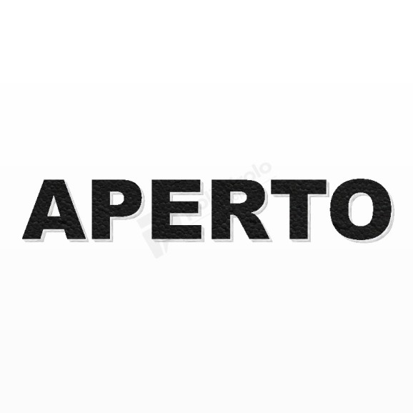 APERTO scritta in polistirolo - Arial - Nero - Senza base