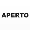 APERTO scritta in polistirolo - Arial - Nero - Senza base