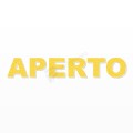 APERTO scritta in polistirolo - Arial - Giallo - Senza base