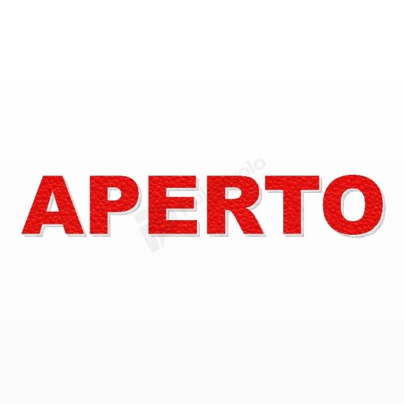 APERTO scritta in polistirolo - Arial - Rosso - Senza base