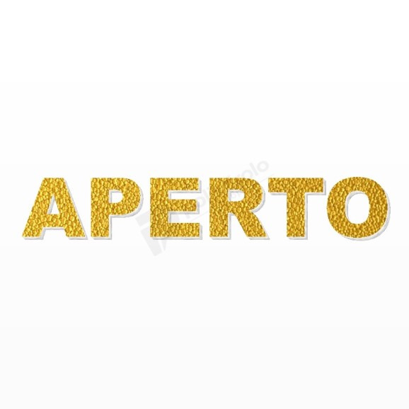 APERTO scritta in polistirolo - Arial - Oro - Senza base
