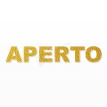 APERTO scritta in polistirolo - Arial - Oro - Senza base