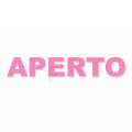 APERTO scritta in polistirolo - Arial - Rosa - Senza base