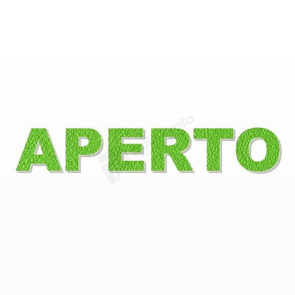 APERTO scritta in polistirolo - Arial - Verde - Senza base