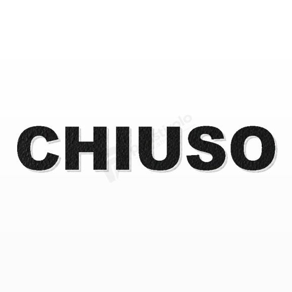 CHIUSO scritta in polistirolo - Arial - Nero - Senza base