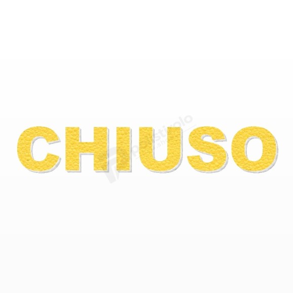 CHIUSO scritta in polistirolo - Arial - Giallo - Senza base