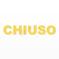 CHIUSO scritta in polistirolo - Arial - Giallo - Senza base