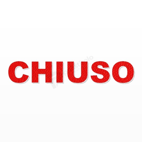 CHIUSO scritta in polistirolo - Arial - Rosso - Senza base