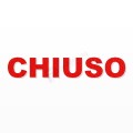 CHIUSO scritta in polistirolo - Arial - Rosso - Senza base