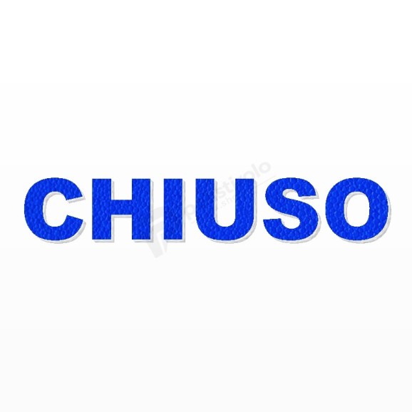 CHIUSO scritta in polistirolo - Arial - Blu - Senza base