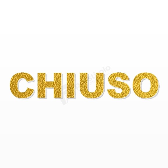 CHIUSO scritta in polistirolo - Arial - Oro - Senza base