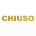 CHIUSO scritta in polistirolo - Arial - Oro - Senza base