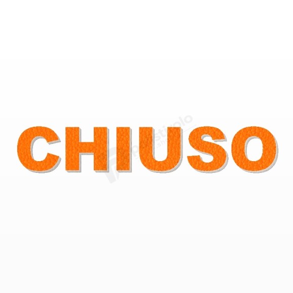 CHIUSO scritta in polistirolo - Arial - Arancione - Senza base