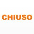 CHIUSO scritta in polistirolo - Arial - Arancione - Senza base