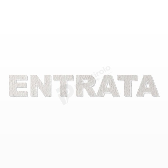 ENTRATA scritta in polistirolo - Arial - Bianco - Senza base