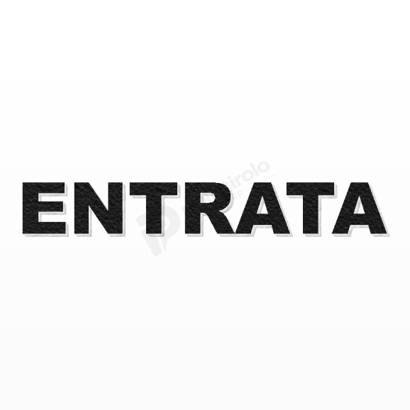 ENTRATA scritta in polistirolo - Arial - Nero - Senza base