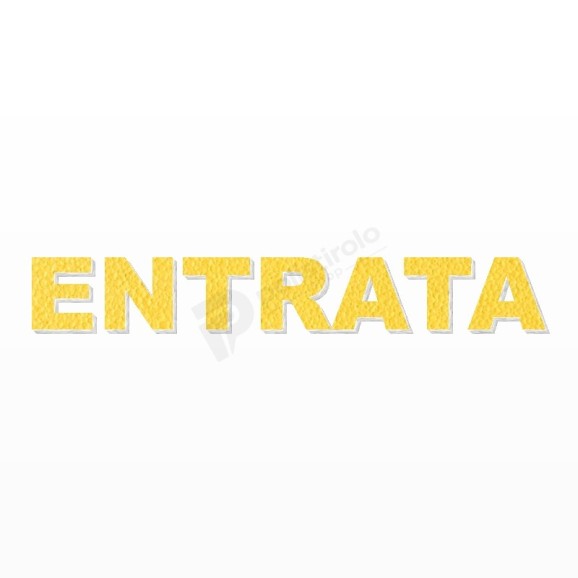 ENTRATA scritta in polistirolo - Arial - Giallo - Senza base