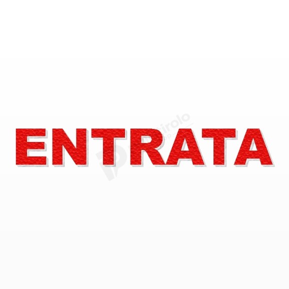 ENTRATA scritta in polistirolo - Arial - Rosso - Senza base