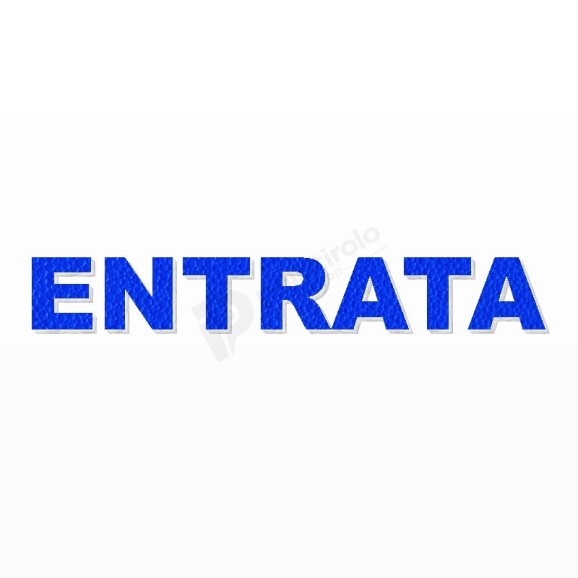 ENTRATA scritta in polistirolo - Arial - Blu - Senza base