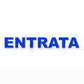 ENTRATA scritta in polistirolo - Arial - Blu - Senza base
