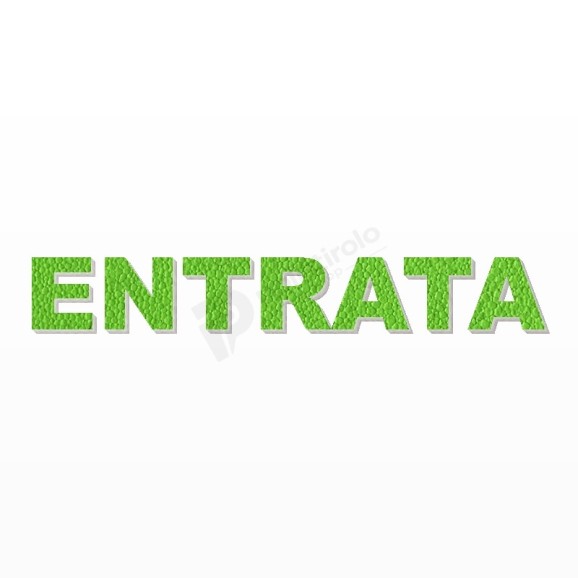 ENTRATA scritta in polistirolo - Arial - Verde - Senza base