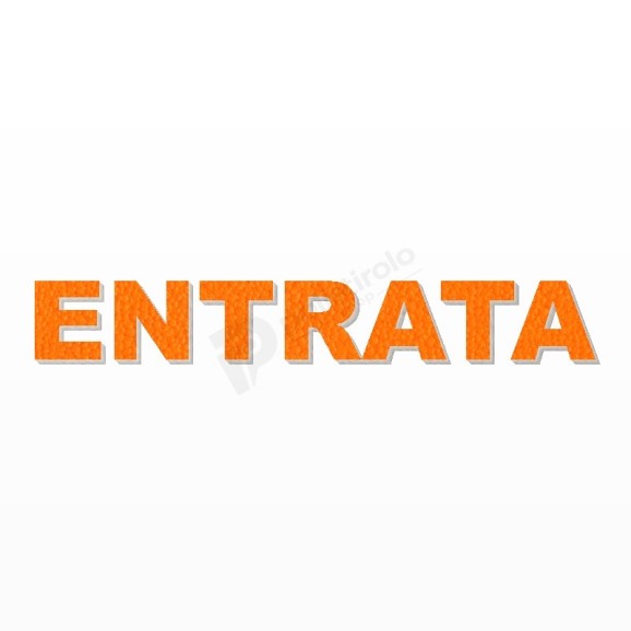 ENTRATA scritta in polistirolo - Arial - Arancione - Senza base