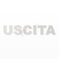 USCITA scritta in polistirolo - Arial - Bianco - Senza base