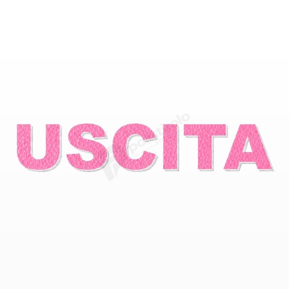 USCITA scritta in polistirolo - Arial - Rosa - Senza base