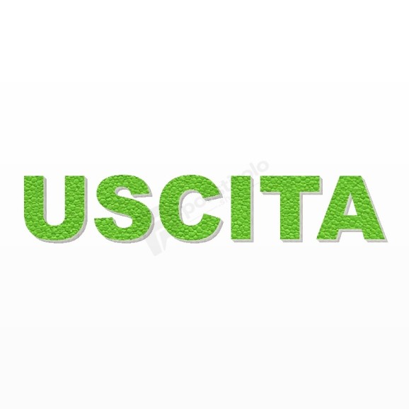 USCITA scritta in polistirolo - Arial - Verde - Senza base