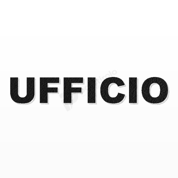 UFFICIO scritta in polistirolo - Arial - Nero - Senza base