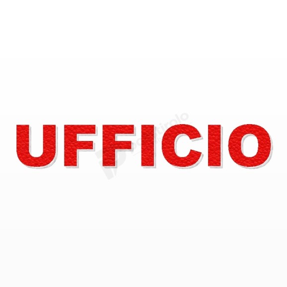 UFFICIO scritta in polistirolo - Arial - Rosso - Senza base
