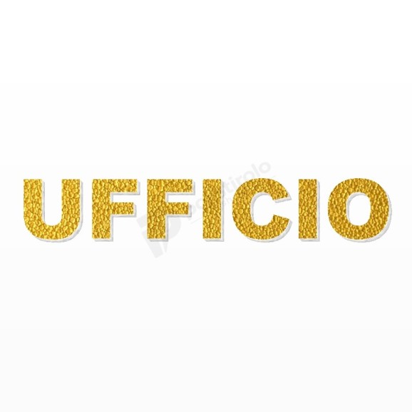 UFFICIO scritta in polistirolo - Arial - Oro - Senza base