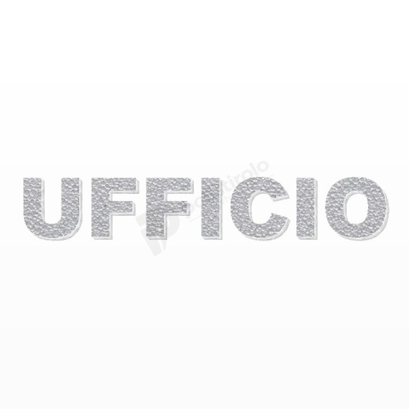 UFFICIO scritta in polistirolo - Arial - Argento - Senza base