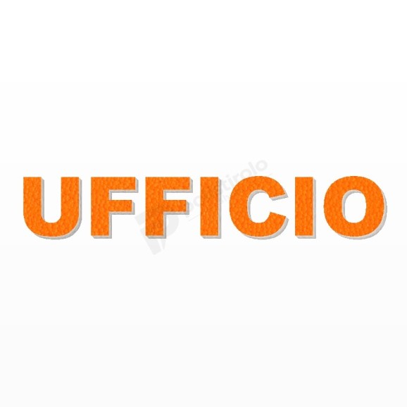 UFFICIO scritta in polistirolo - Arial - Arancione - Senza base