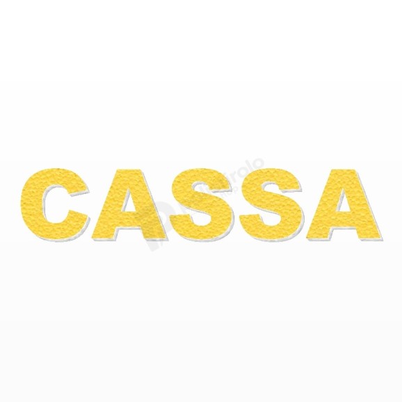 CASSA scritta in polistirolo - Arial - Giallo - Senza base