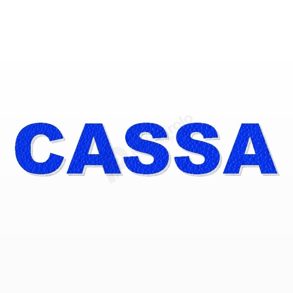 CASSA scritta in polistirolo - Arial - Blu - Senza base