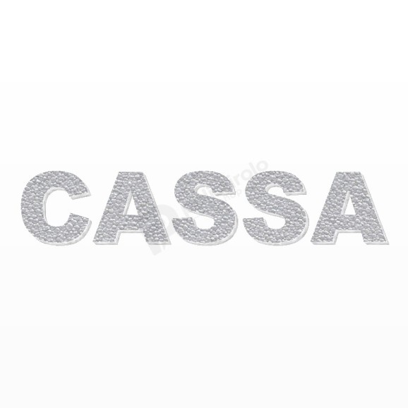 CASSA scritta in polistirolo - Arial - Argento - Senza base