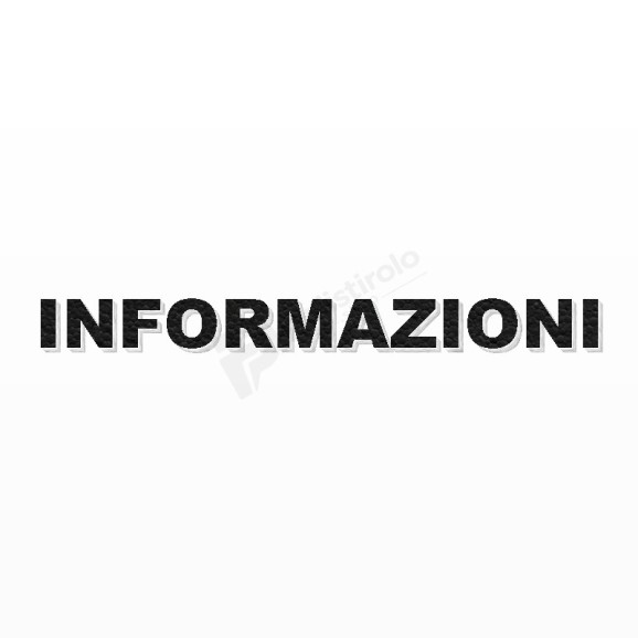 INFORMAZIONI scritta in polistirolo - Arial - Nero - Senza base