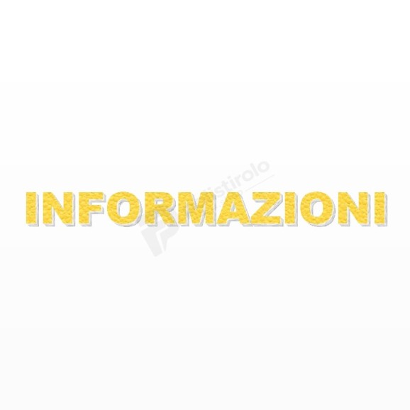 INFORMAZIONI scritta in polistirolo - Arial - Giallo - Senza base