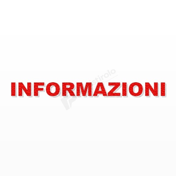 INFORMAZIONI scritta in polistirolo - Arial - Rosso - Senza base