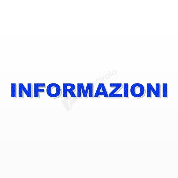 INFORMAZIONI scritta in polistirolo - Arial - Blu - Senza base