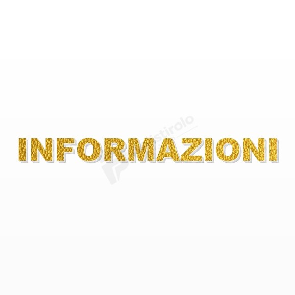 INFORMAZIONI scritta in polistirolo - Arial - Oro - Senza base
