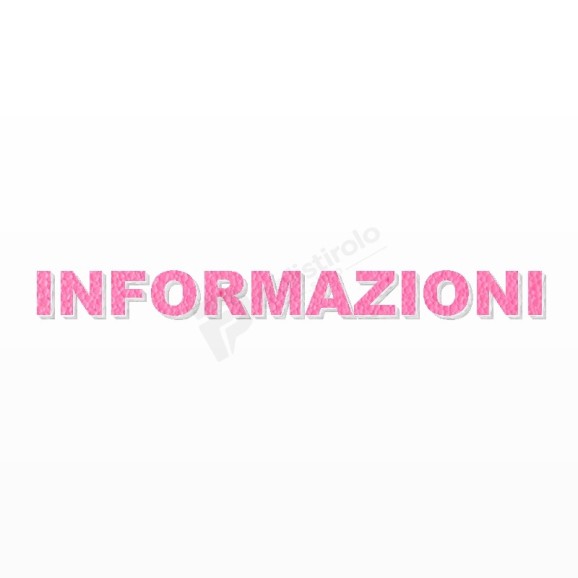 INFORMAZIONI scritta in polistirolo - Arial - Rosa - Senza base