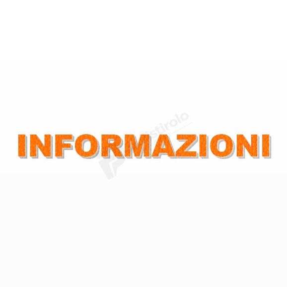 INFORMAZIONI scritta in polistirolo - Arial - Arancione - Senza base